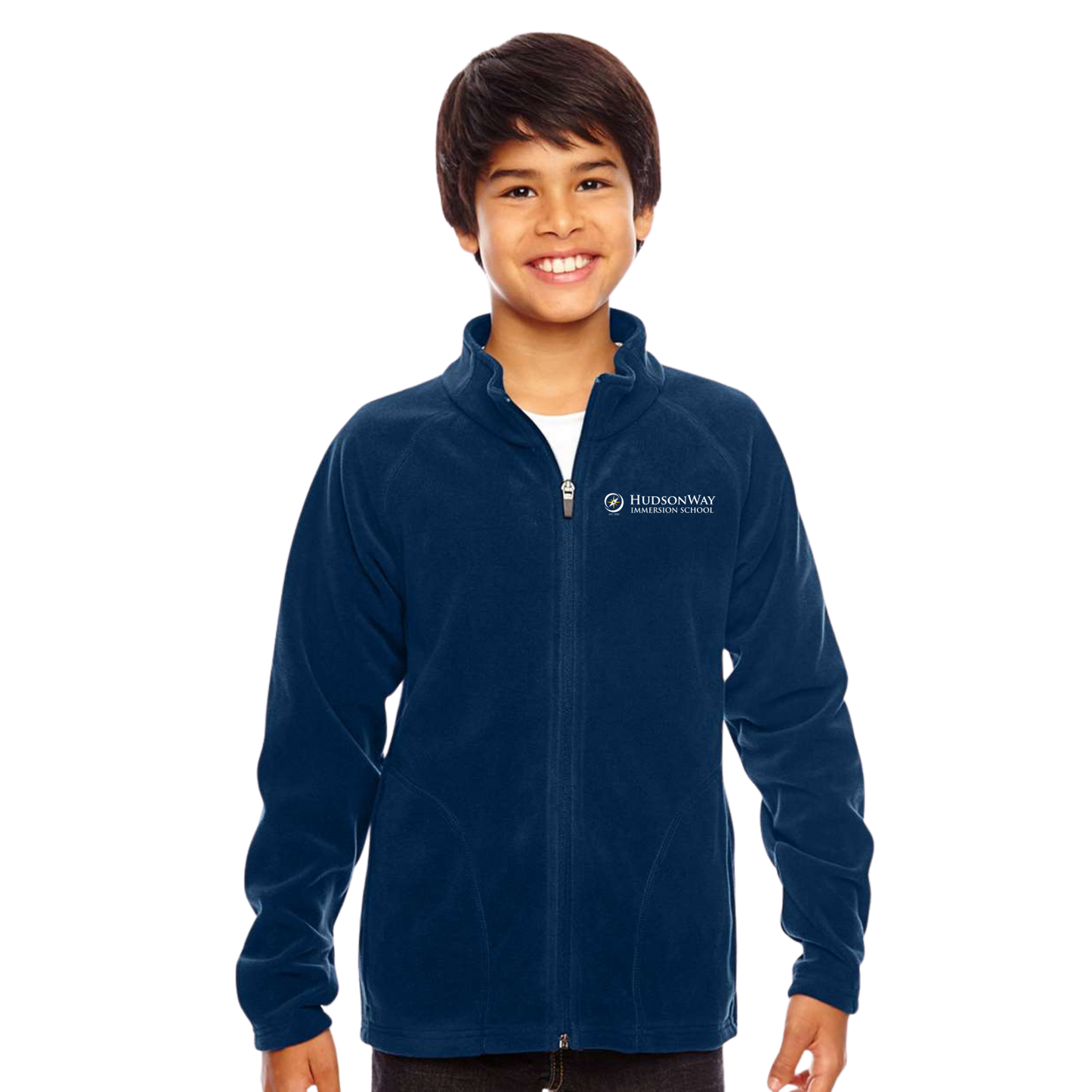 Soft Microfleece Navy Zip-up Jacket Youth & Adult