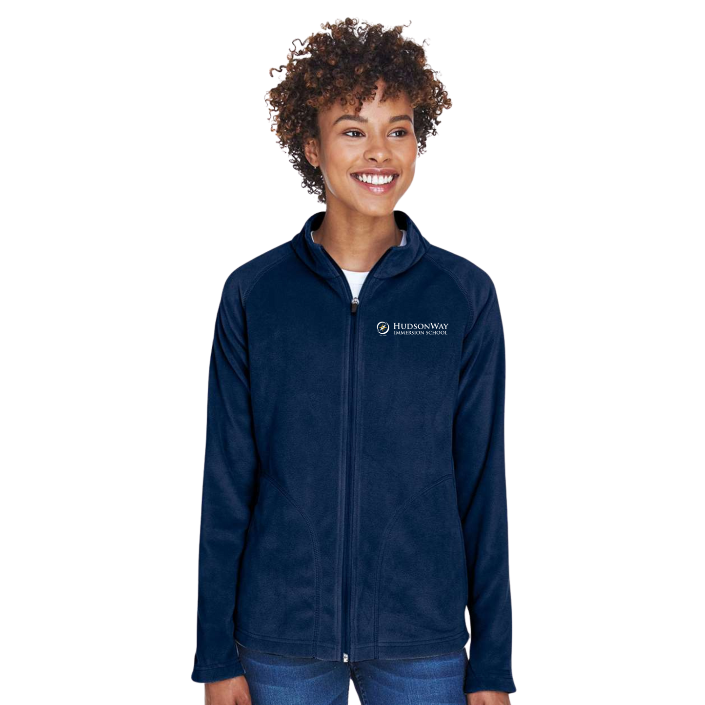Soft Microfleece Navy Zip-up Jacket Youth & Adult