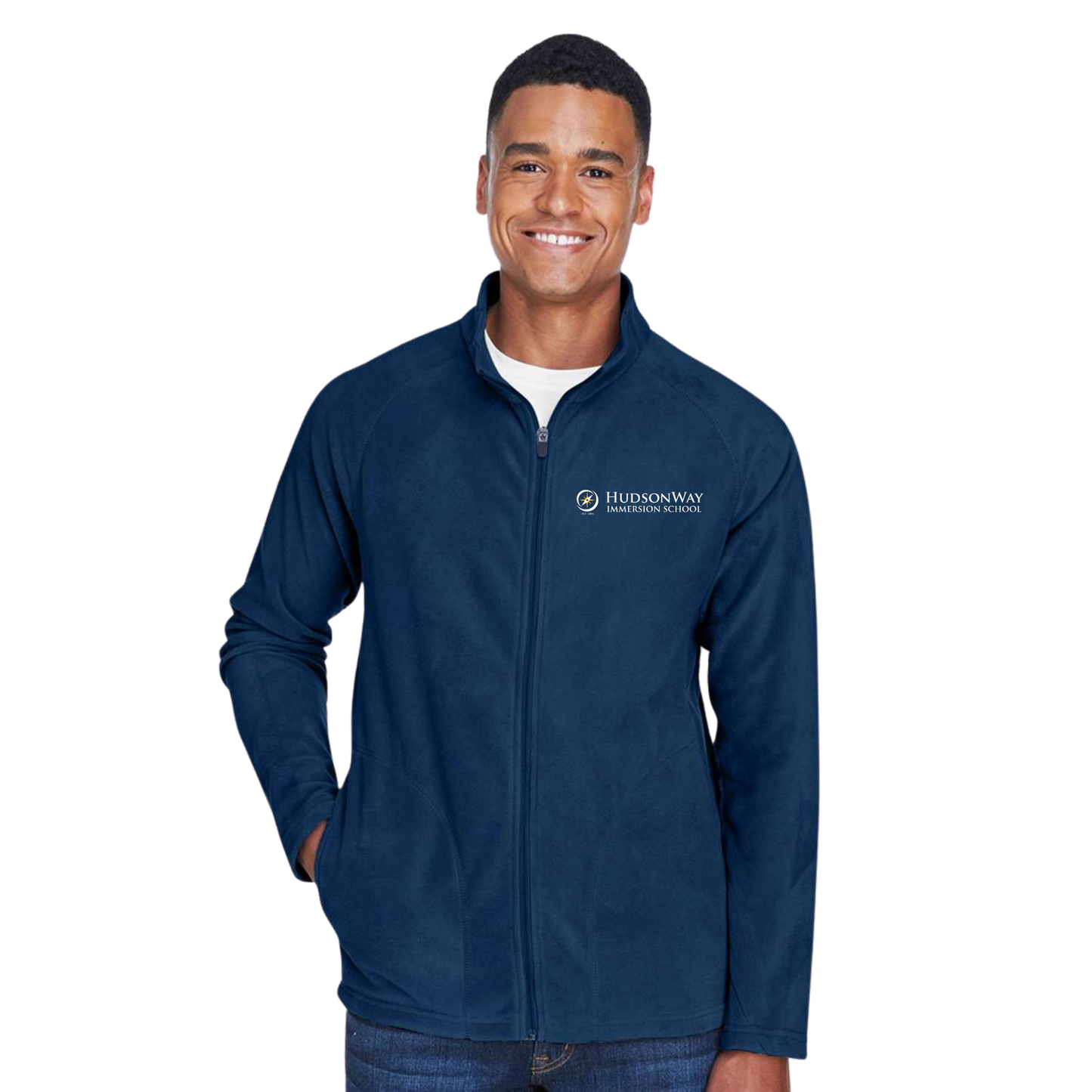 Soft Microfleece Navy Zip-up Jacket Youth & Adult