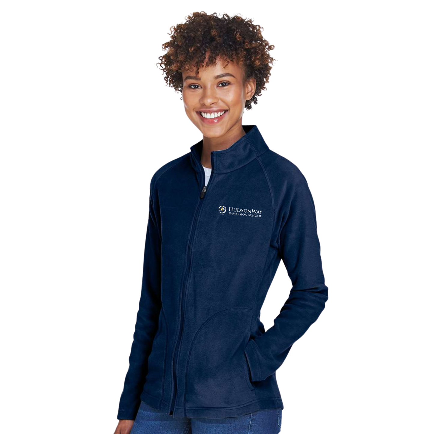 Soft Microfleece Navy Zip-up Jacket Youth & Adult
