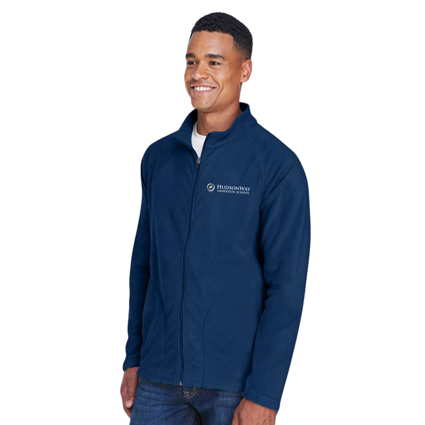 Soft Microfleece Navy Zip-up Jacket Youth & Adult