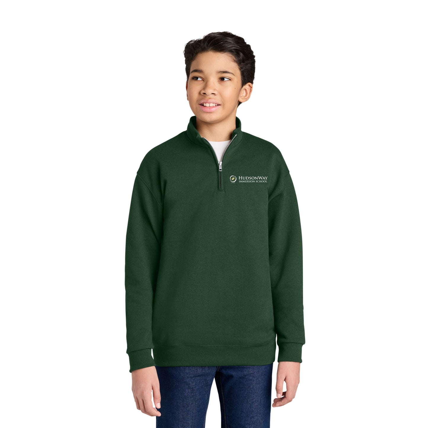 1/4 Zip Cadet Collar Sweatshirt