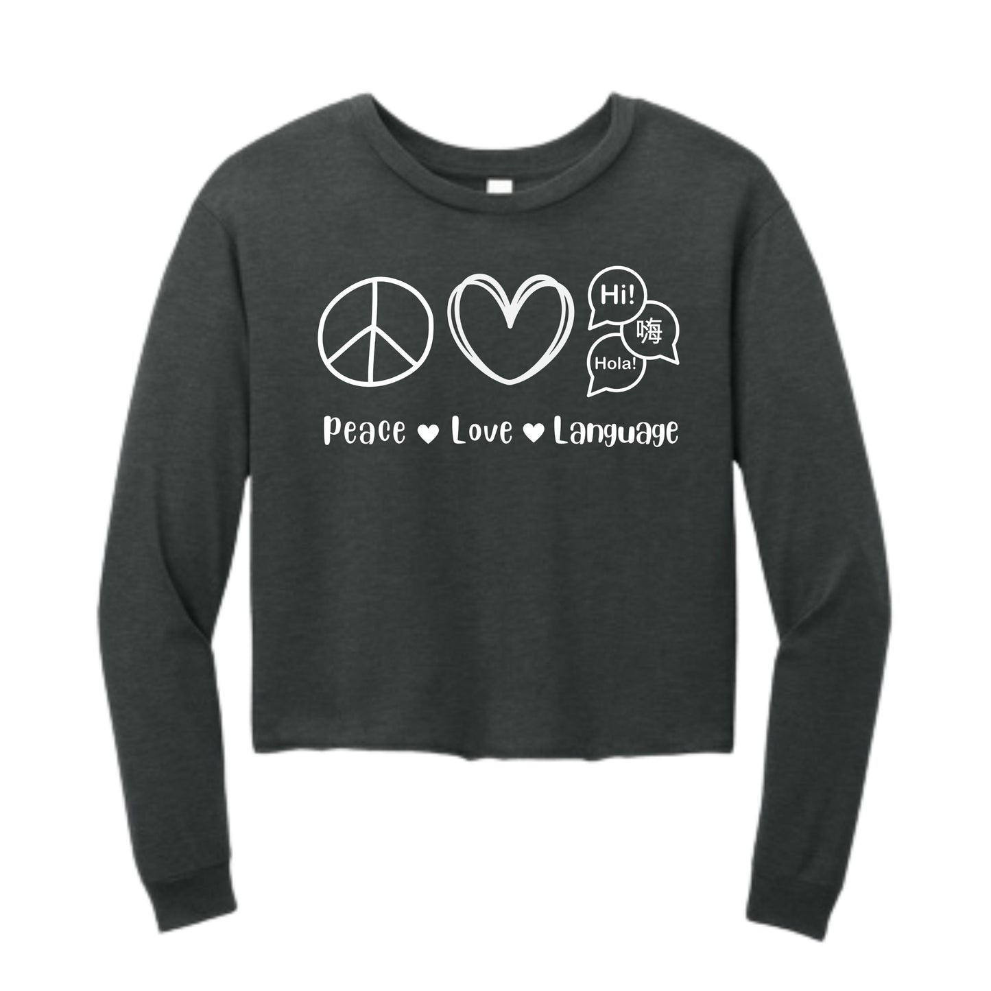 Peace ♥ Language Long Sleeve Triblend Tee