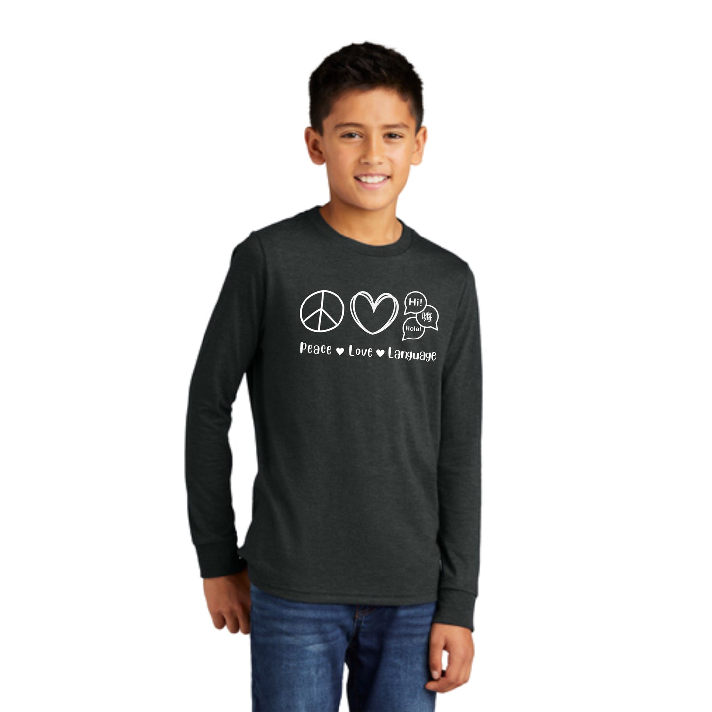 Peace ♥ Language Long Sleeve Triblend Tee