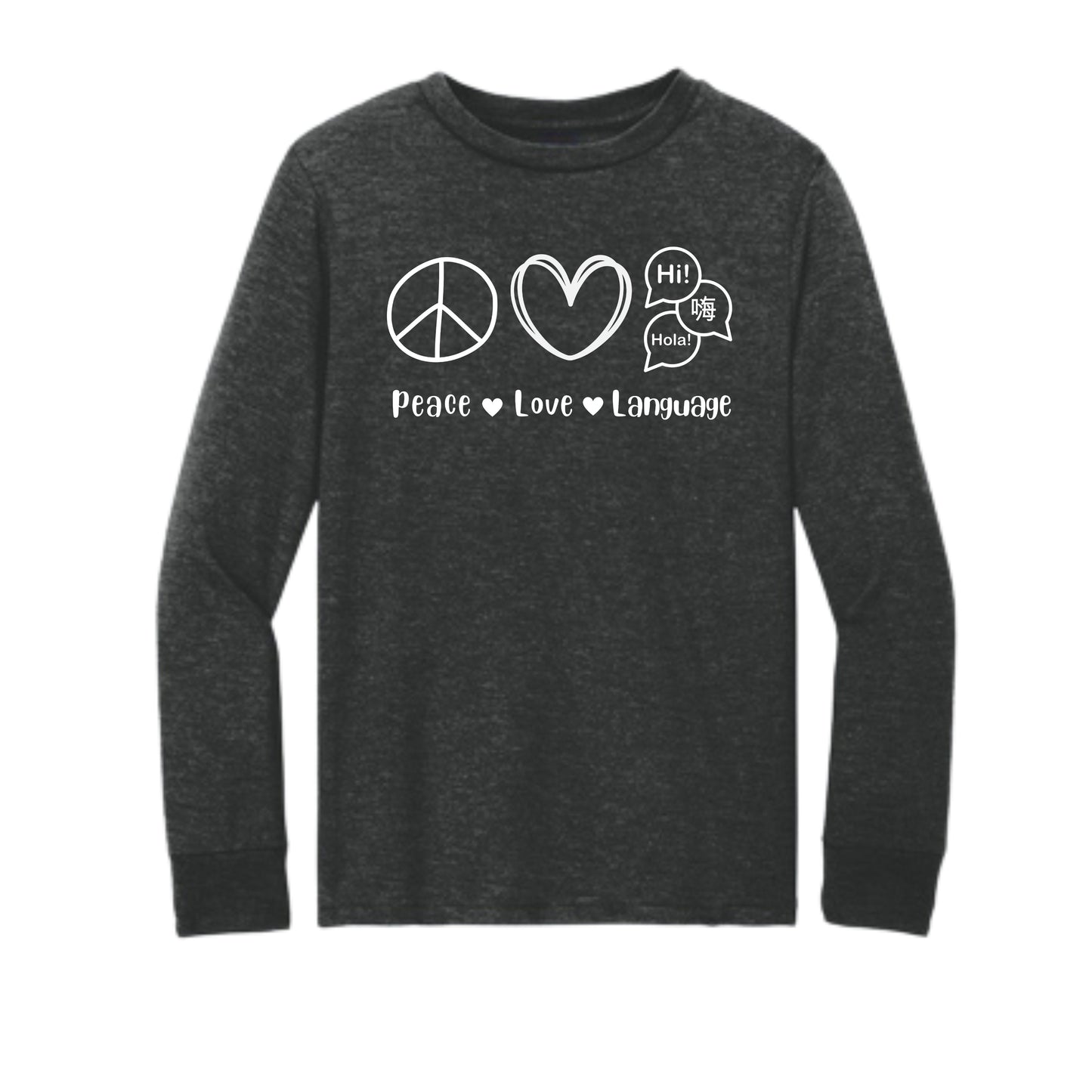 Peace ♥ Language Long Sleeve Triblend Tee