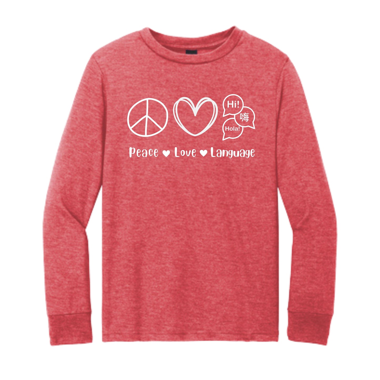 Peace ♥ Language Long Sleeve Triblend Tee