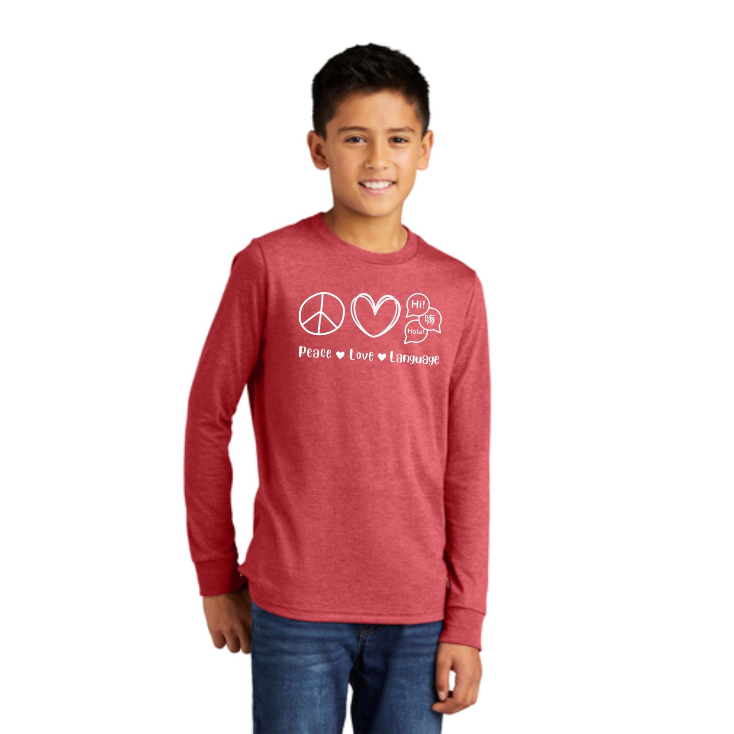 Peace ♥ Language Long Sleeve Triblend Tee