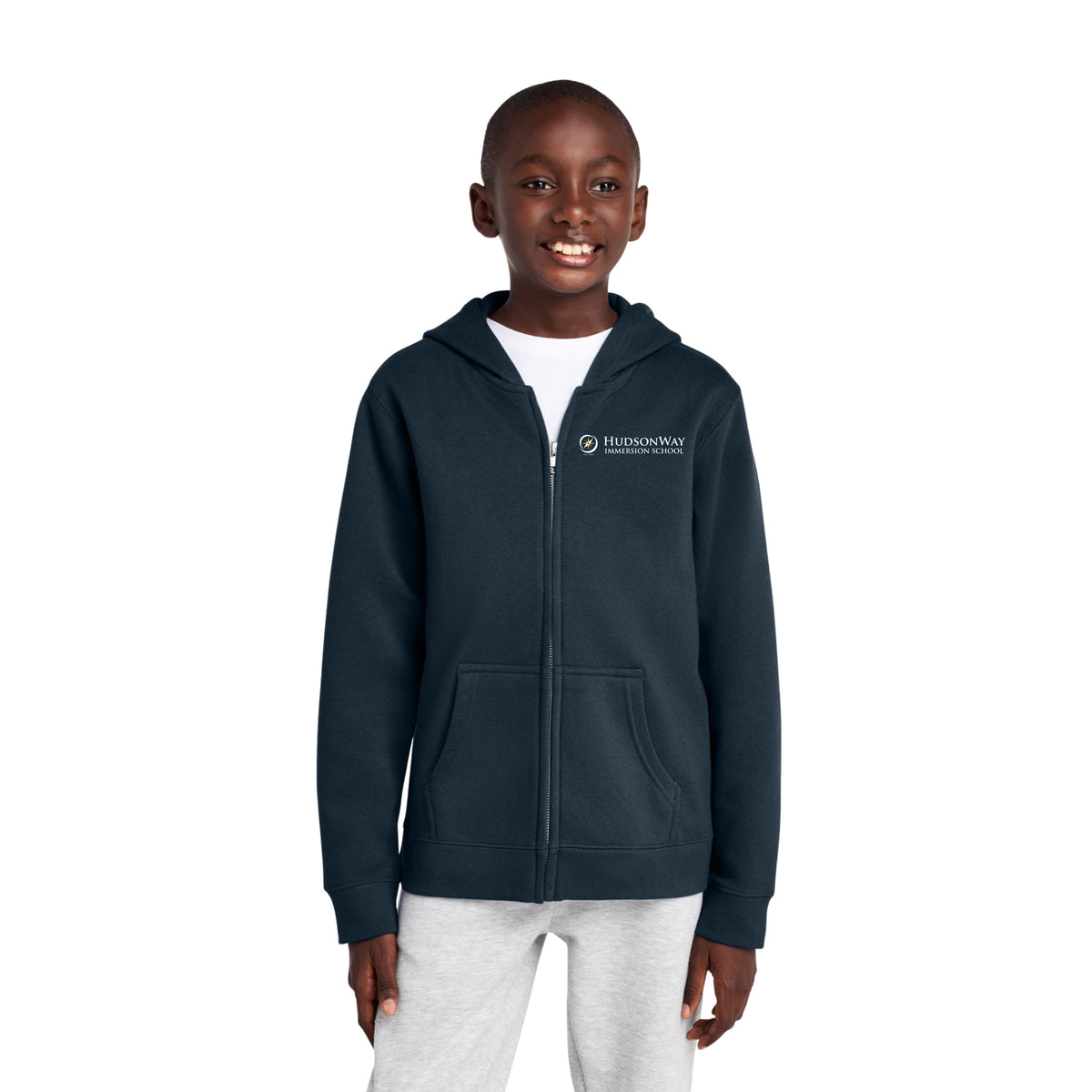 VIT Full Zip Hooded Sweatshirt Youth Navy