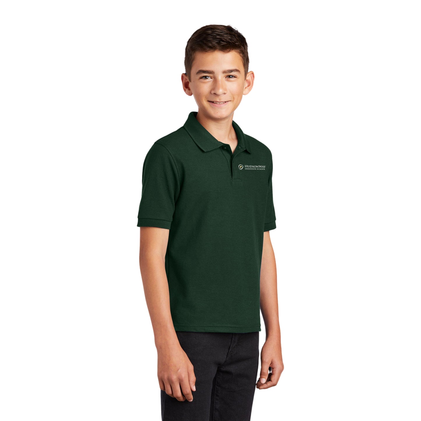 Short Sleeve Smooth Polo Youth Green
