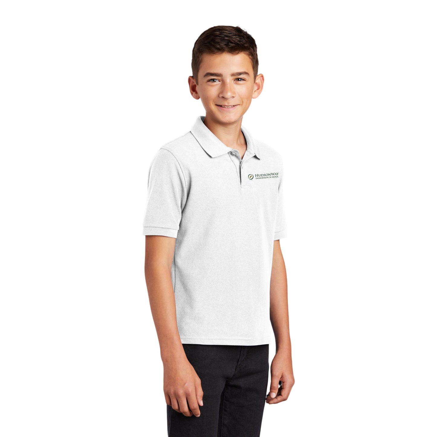 Short Sleeve Smooth Polo Youth White