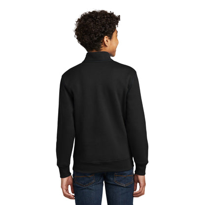 WH 1/4 Zip Black Fleece Pullover Sweatshirt Youth & Adult