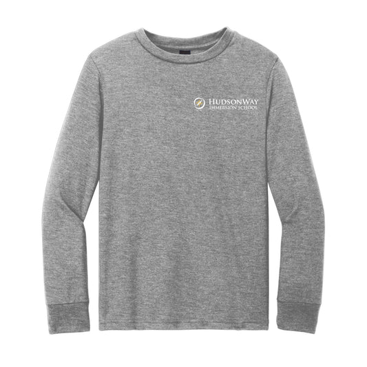 Embroidered Long Sleeve Tee Youth Grey