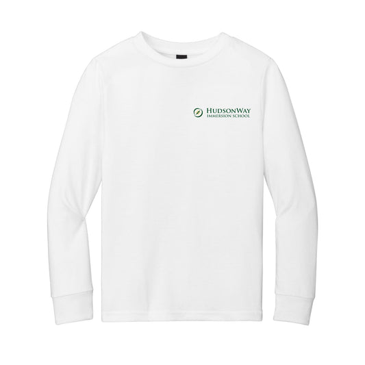 Embroidered Long Sleeve Tee Youth White