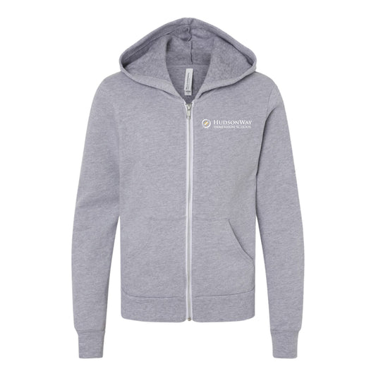 Premium Full Zip Hooded Sweatshirt Youth Grey