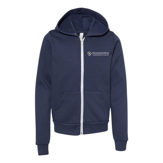 Premium Full Zip Hooded Sweatshirt Youth Navy