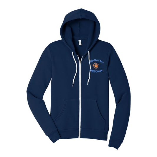 CDP Adult Unisex Zip Up Hoodie Navy