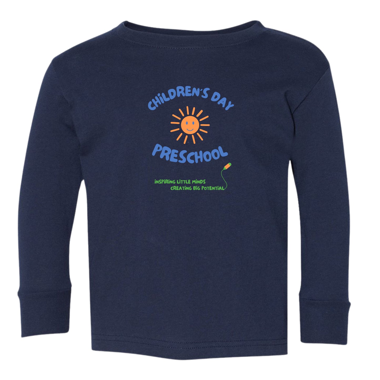 Children's Day Preschool Toddler T-shirt Long Sleeve Navy