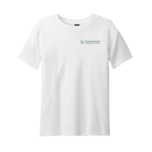 HudsonWay CVC Short Sleeve White Tee Cotton Poly Blend