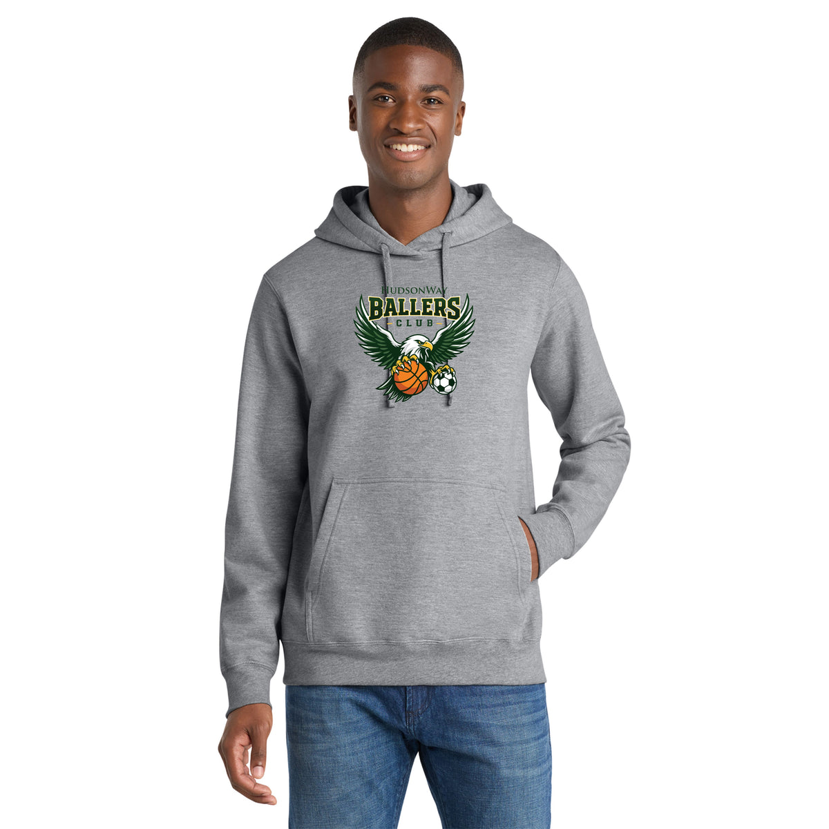 HudsonWay Ballers Club Grey Hooded Sweatshirt