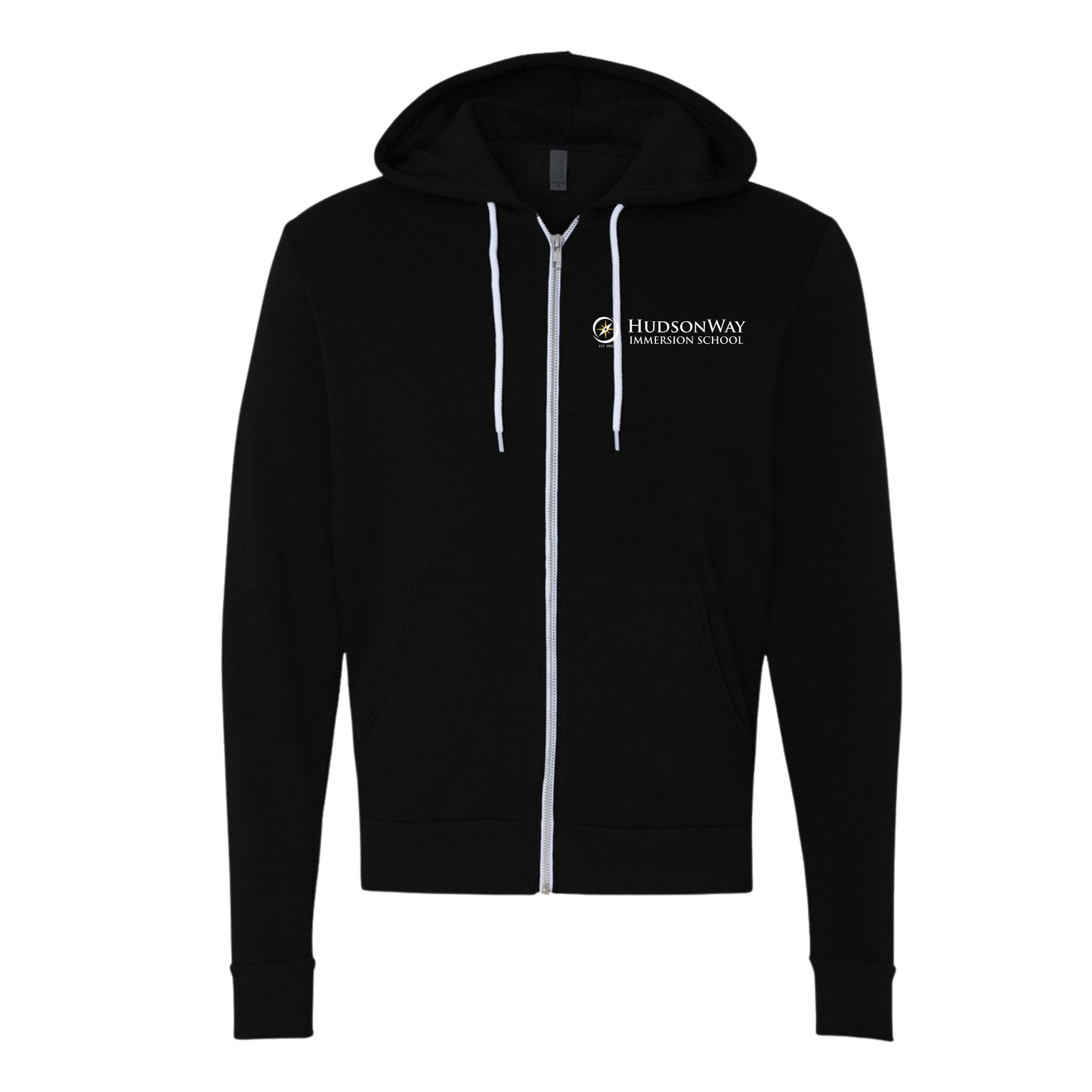 Unisex Adult HudsonWay Premium Zip Up Hoodie Black