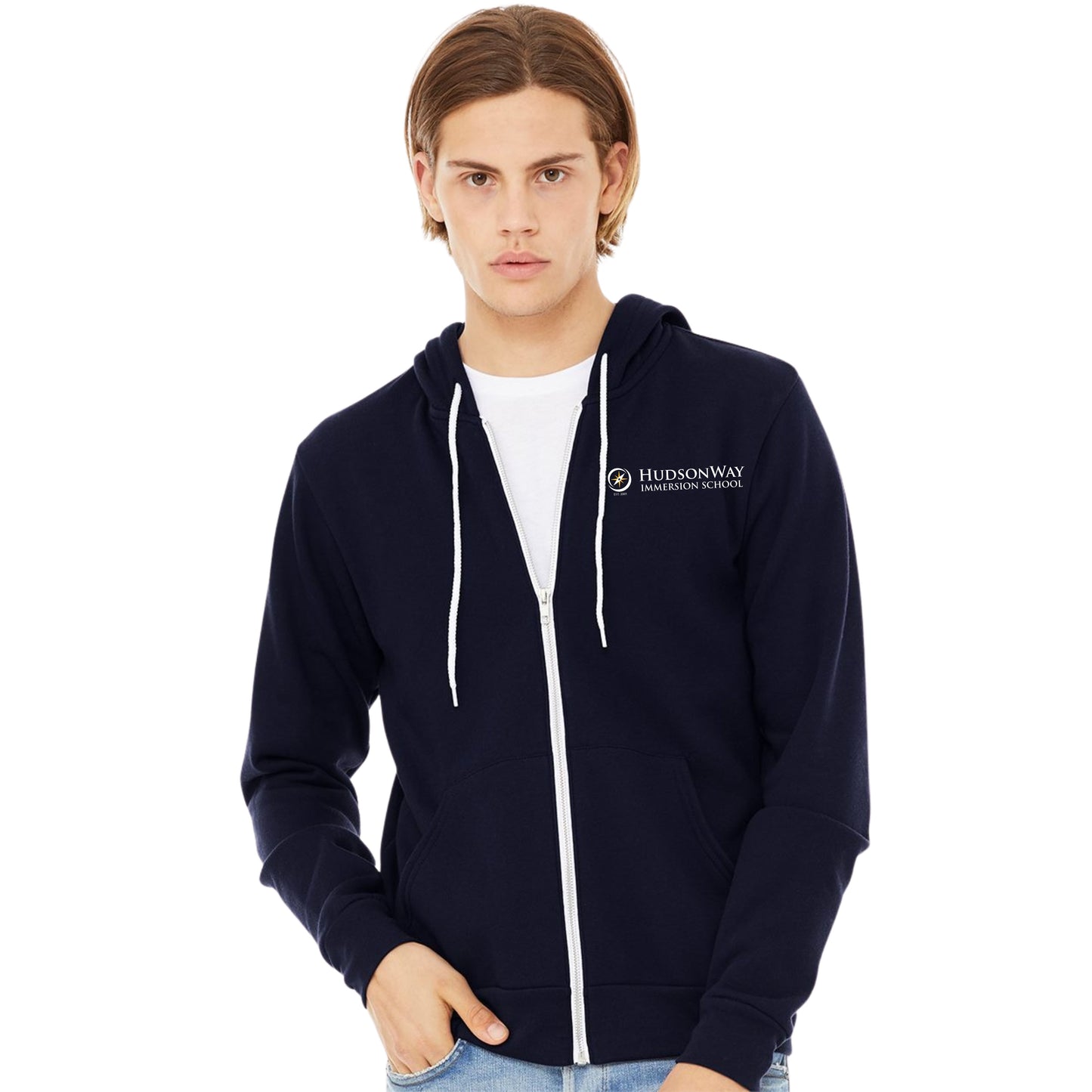 Unisex Adult HudsonWay Premium Zip Up Hoodie Black