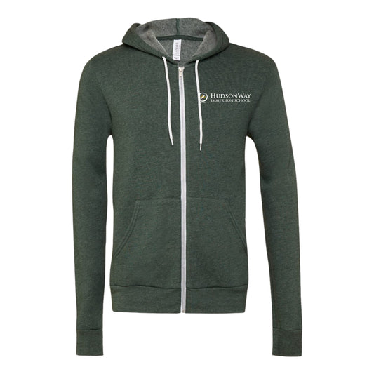 Unisex Adult HudsonWay Premium Zip Up Hoodie Green