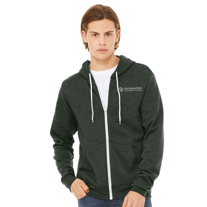 Unisex Adult HudsonWay Premium Zip Up Hoodie Green