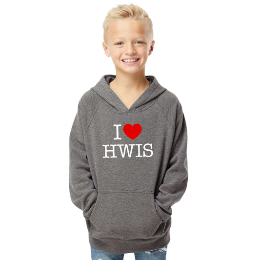 I♥HWIS Youth Soft Blend Grey Hoodie