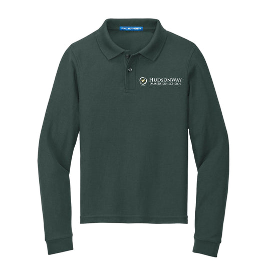 Long Sleeve Smooth Polo Youth Green