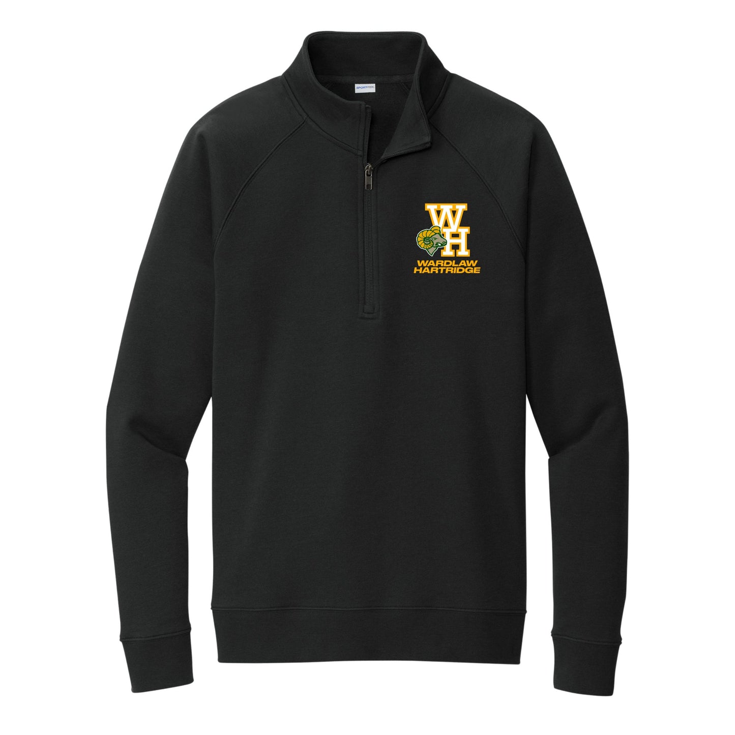 WH 1/4 Zip Black Fleece Pullover Sweatshirt Youth & Adult