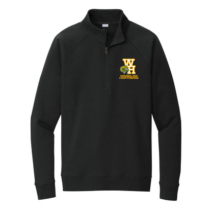WH 1/4 Zip Black Fleece Pullover Sweatshirt Youth & Adult