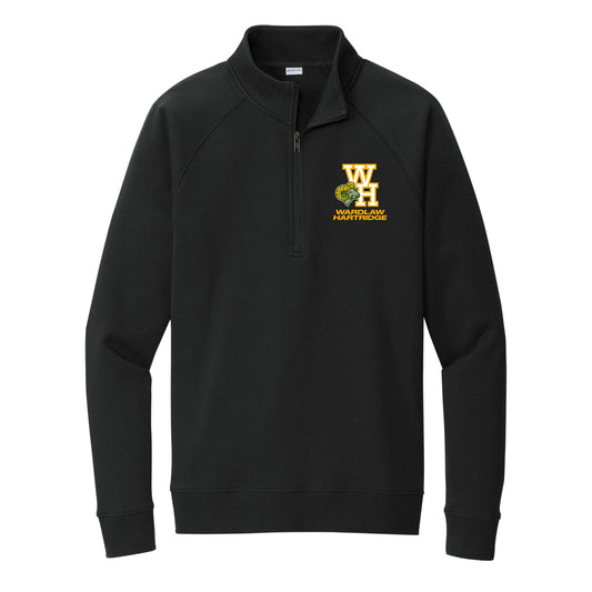 WH 1/4 Zip Black Fleece Pullover Sweatshirt Youth & Adult