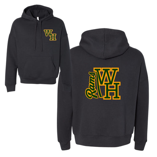 WH RAMS Black Pullover Hoodie Youth & Adults